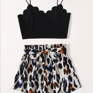 Crop Top & Shorts Set NWOT
